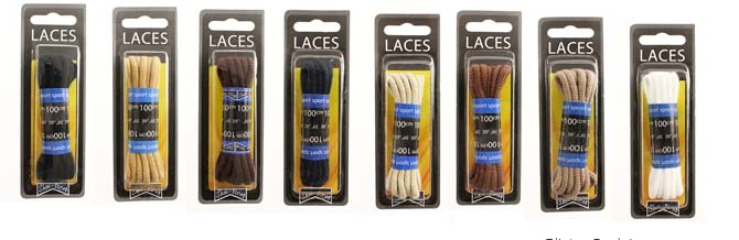 Shoe String 100cm Cord Blister Pack Laces (6 pair)