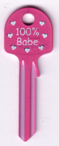 Hook 2751: Pink Fun Keys 100% Babe - Keys/Fun Keys