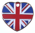 A5GB Pet Tag Heart Union Jack - Engravable & Gifts/Pet Tags