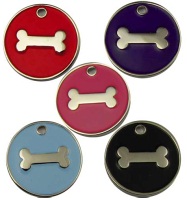 ENT-00023 Enamel 25mm Small Pet Tags Dog Bone - Engravable & Gifts/Pet Tags