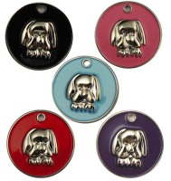 ENT-00022 Enamel 25mm Small Pet Tags Dog Face - Engravable & Gifts/Pet Tags