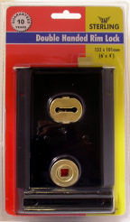 SRL004 Double Handed Rim Lock Black