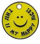 D19 Text Tag 27mm This is my happy face - Engravable & Gifts/Pet Tags