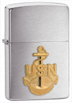 Zippo 280ANC Navy Anchor Emblem Brushed Chrome - Zippo/Zippo Lighters