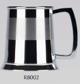 R8002 1 Pint Tankard Stainless Steel with Band - Engravable & Gifts/Tankards