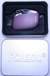 Ronson Lighter Pebble (Chrome/Mulberry) in Tin Box RCL10131A - Engravable & Gifts/Gifts