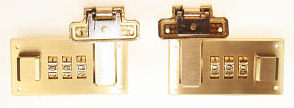 Combination Case Locks Gilt 62mm x 28mm (1 pair) - Fittings/Case Locks