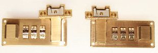 Combination Case Locks Gilt Large (1 pair) 65mm x 28mm - Fittings/Case Locks