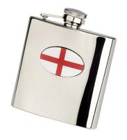 R3330 Langdale Flask England Flag 6oz Stainless Steel (Use R3110 + Badge) - Engravable & Gifts/Flasks