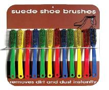 Brass Wire Suede Brushes Plastic (card 12) PA1002 - Shoe Care Products/Shoe Brushes