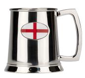 R8330 Stainless Steel Tankard England Flag (Use R8005 & Badge) - Engravable & Gifts/Tankards