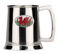 R8332 Stainless Steel Tankard Welsh Flag (USE R8005 + BADGE) - Engravable & Gifts/Tankards
