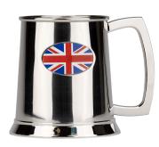 R8333 Stainless Steel Tankard Union Jack Flag - Engravable & Gifts/Tankards