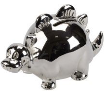 R9902 Dinosaur Money Bank Silver Plated - Engravable & Gifts/Childrens Gifts