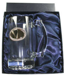 R1000B Glass Tankard with Engraving Plate 500ml in Display Box
