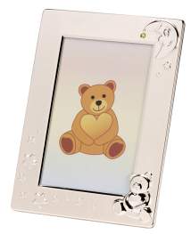 R9952 Teddy Bear Baby Picture Frame Silver Plated