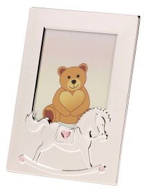 R9951 Rocking Horse Baby Picture Frame Silver Plated