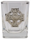 R1333 Square Shot Glass 2oz Celtic Badge - Engravable & Gifts/Glassware