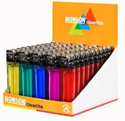 Ronson Colourlite Flint Lighters (Pack50) - Engravable & Gifts/Gifts