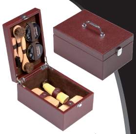 Luxury Wooden Travel Kit for Shoe Care TCV16000