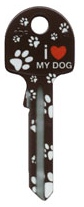 Hook 3146 I Love My Dog Paw Design Fun Key UL2 - Keys/Fun Keys