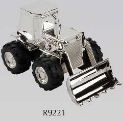 R9221 Digger Money Bank Silver Plated - Engravable & Gifts/Childrens Gifts