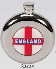 R3234 Round Coinston Flask with England Stainless Steel (Use R3110 + Badge)