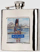 R3790 Highland Scotsman Flask Stainless Steel (Use R3447 + Badge) - Engravable & Gifts/Flasks