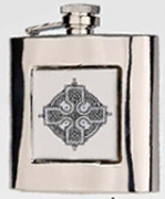 R3791 Highland Celtic Cross Flask Stainless Steel (Use R3447 + Badge) - Engravable & Gifts/Flasks