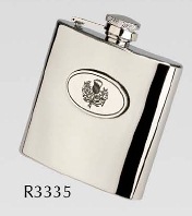 R3335 Langdale Thistle Flask 6oz Stainless Steel ( Use R3446 with Thistle Badge) - Engravable & Gifts/Flasks