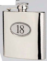 R3118 Langdale 18 Flask 6oz Stainless Steel (Use R3446 with 18 Badge) - Engravable & Gifts/Flasks
