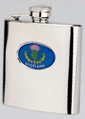 R3336 Langdale Thistle Flask 6oz Stainless Steel ( use R3446 + badge) - Engravable & Gifts/Flasks