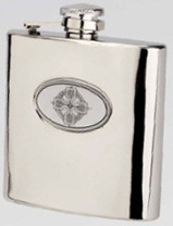 R3339 Langdale Celtic Cross Flask 6oz Stainless Steel ( use R3446 + badge) - Engravable & Gifts/Flasks