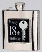 R3718 Highland Hip Flask 18 6oz Stainless Steel (Use R3447 + Badge) - Engravable & Gifts/Flasks