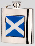 R3774 Highland Hip Flask Saltire 6oz Stainless Steeel (Use R3447 + Badge) - Engravable & Gifts/Flasks