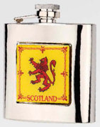 R3776 Highland Hip Flask Scottish Lion 6oz Stainless Steel (Use R3447 + Badge) - Engravable & Gifts/Flasks