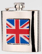 R3777 Highland Hip Flask Union Jack 6oz Stainless Steel (Use R3447 + Badge)