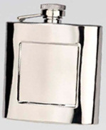 R3447 Highland Hip Flask 6oz with square recess - Engravable & Gifts/Flasks