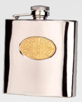 R3660 Langdale Flask with Oval Brass Celtic Insert - Engravable & Gifts/Flasks