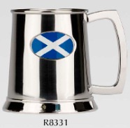 R8331 Stainless Steel Tankard Scottish Flag Flag (Use R8005 + Badge)