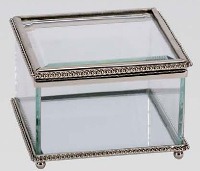 R1991 Glass Trinket Box 3.75 - Engravable & Gifts/Trinket Boxes
