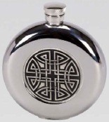 R3220 Round Coniston Flask with Pewter Celtic Badge - Engravable & Gifts/Flasks