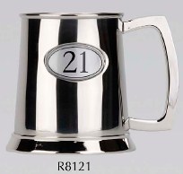 R8121 21 Tankard Stainless Steel (Use R8005 + badge) - Engravable & Gifts/Tankards
