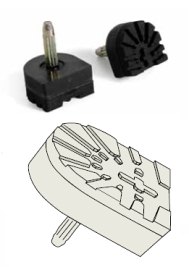 Premium Grip Cleated Pattern (Double Layer) PU Tops 3mm Pin BLACK (10 pair pack) - Shoe Repair Materials/Heels-Ladies