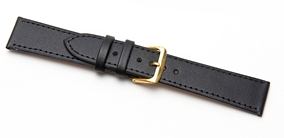 R613S Watch Straps Leather Black - Watch Accessories & Batteries/Lithium Batteries
