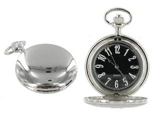 PWF14 Pocket Watch Full Hunter Black Dial - Engravable & Gifts/Gifts