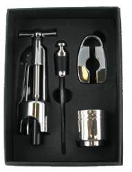 WS12 3 Piece Wine Set with Cork Screw Thermometer Foil Cutter & Champagne Stopper - Engravable & Gifts/Gifts