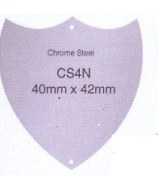 CS4N 40mm x 42mm Annual Shields Chrome Steel (pre-drilled for pins) - Engravable & Gifts/Engraving Plates