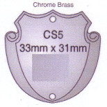 CS5N 33mm x 31mm Annual Shields Chrome (pre-drilled for pins) - Engravable & Gifts/Engraving Plates