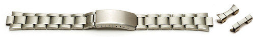 3978 Silver Matt Finished Watch Bracelet with Straight & Curved Ends - Watch Straps/Metal Bracelets